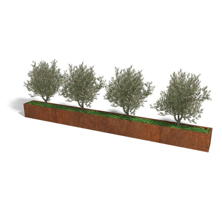 Bac à plantes en acier corten Texas xxl 500 x 40 cm