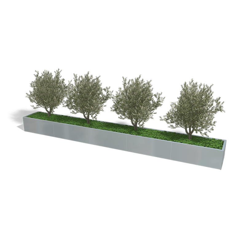 Bac à plantes en acier galvanisé Texas xxl 5000x600