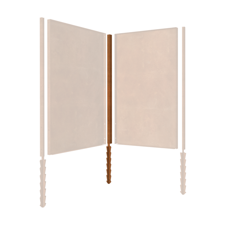 Poteau d'angle en acier corten avec piquet de terre 190 x 6 x 3 cm