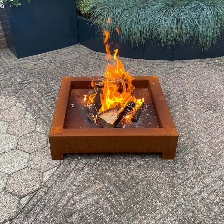 Bol à feu en acier corten Détroit (carré)