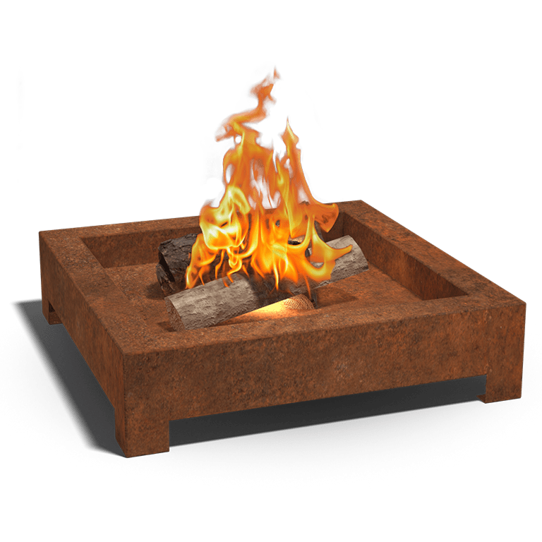 Bol à feu en acier corten Détroit (carré)