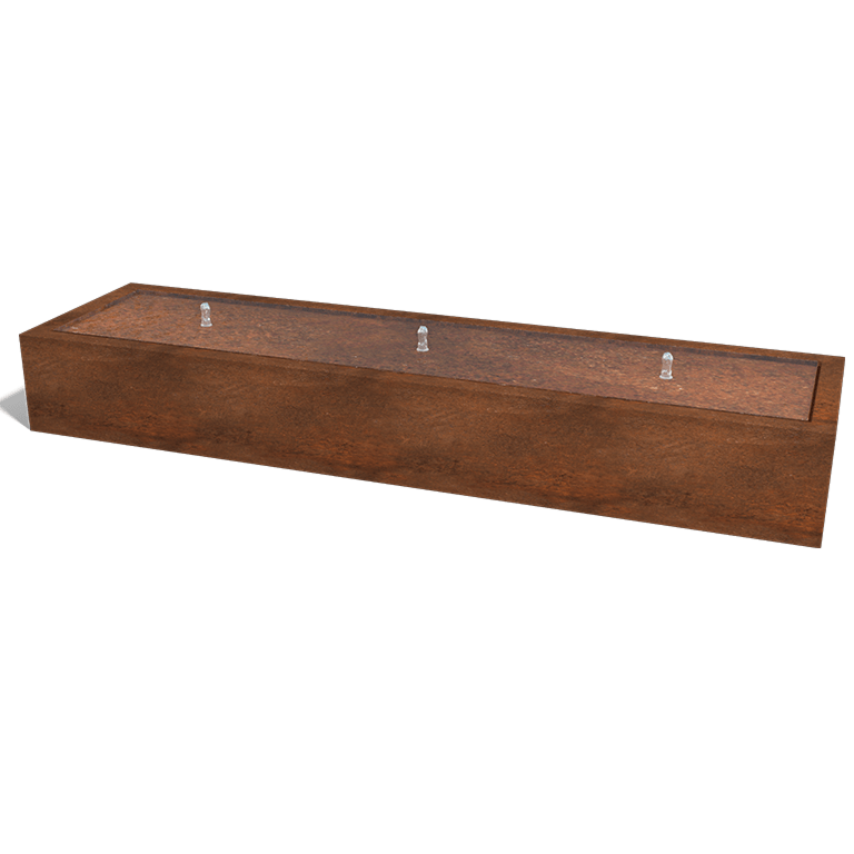 Table d’eau en acier corten 300 x 80 x 40 cm