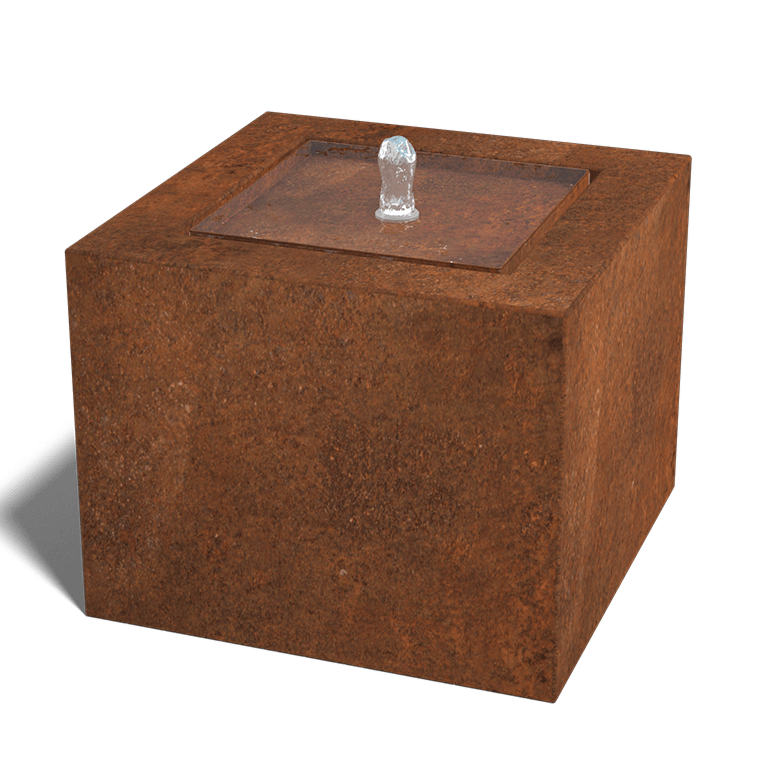 Table d'eau en acier corten 50 x 50 x 40 cm