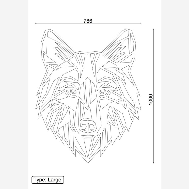 Décoration murale en métal Wolf 1.0