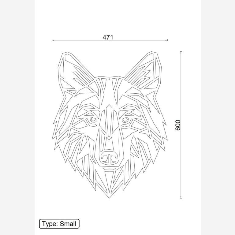 Décoration murale en métal Wolf 1.0
