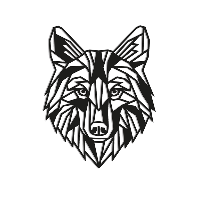 Décoration murale en métal Wolf 1.0