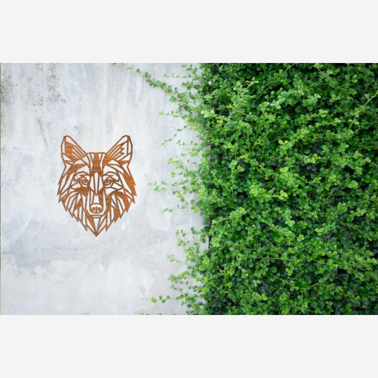 Décorations murales en acier corten Wolf 1.0