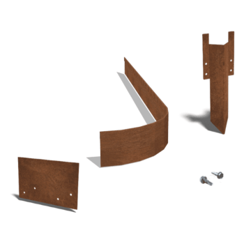 Bordure FLEX en acier corten à bord aplati 13 cm kit complet pour 15 mètres