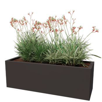 Jardinière en acier - Rectangle - 120 x 40 x 80 cm - Autre couleur RAL - Avec plaque de fond