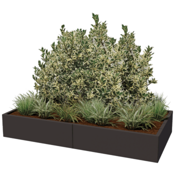 Jardinière XXL en acier - Rectangle - 200 x 100 x 50 cm - Autre couleur RAL - Sanc plaque de fond