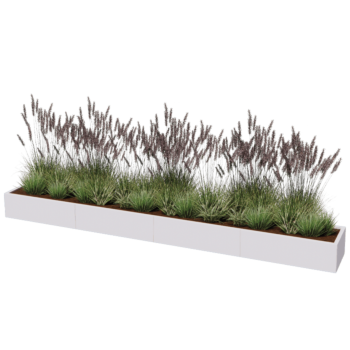 Jardinière XXL en acier - Rectangle - 400 x 50 x 50 cm - Autre couleur RAL - Sanc plaque de fond