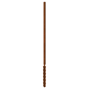Poteau droit en acier corten avec piquet de terre 190 x 6 x 3 cm