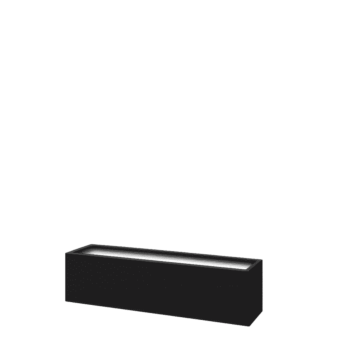 Jardinière en acier - Rectangle - 120 x 30 x 30 cm - RAL9005 mat (noir) - Avec plaque de fond Jardinière en acier - Rectangle - 120 x 30 x 30 cm - RAL9005 mat (noir) - Avec plaque de fond