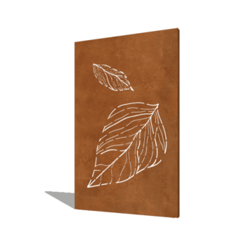 Panneau en acier corten feuilles tombantes 1 120 x 6 x 190 cm