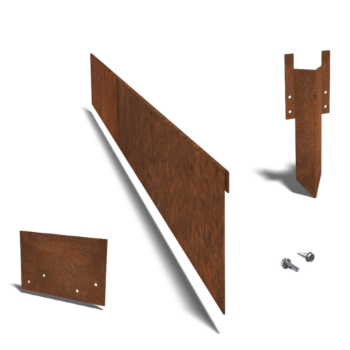 Bordure en acier corten à bord aplati 13 cm kit complet pour 24 mètres