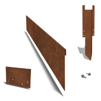 Bordure en acier corten à bord aplati 23 cm kit complet pour 24 mètres