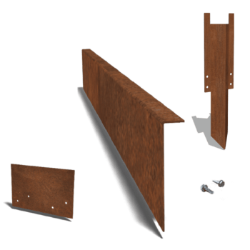 Bordure en acier corten à bord replié 22 cm kit complet pour 24 mètres