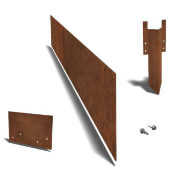 Bordure en acier corten lisse 15 cm kit complet pour 15 mètres