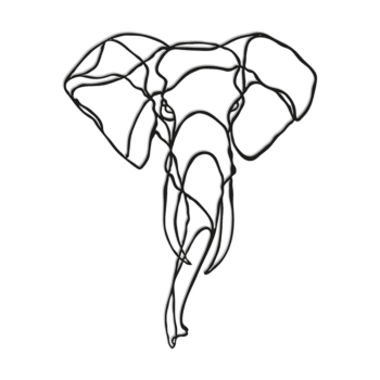 Décoration murale en métal - Éléphant 1.0 Large - 100 x 80,1 cm