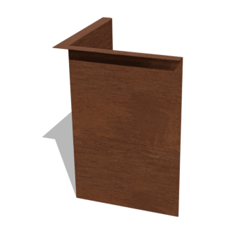 Bordure en acier corten à bord replié 45 cm angle intérieur