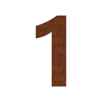 Numéro de maison en acier corten 1 - 15 cm