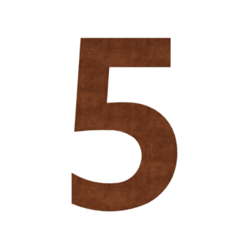 Numéro de maison en acier corten 5 - 15 cm