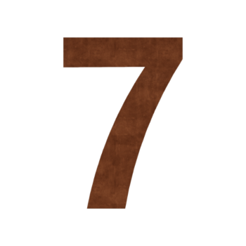 Acier corten numéro de maison 7 - 15 cm