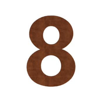 Numéro de maison en acier corten 8 - 15 cm