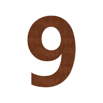Numéro de maison en acier corten 9 - 15 cm