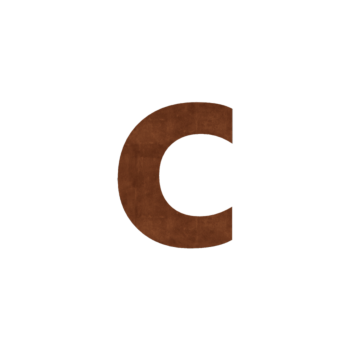 Numéro de maison en acier corten c - 10 cm