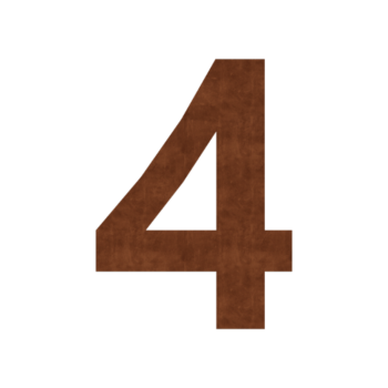 (coller) Numéros de maison en acier corten 4 - 15 cm