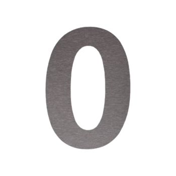 Numéro de maison en inox 0 - 10,4 x 15 cm - Brossé