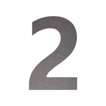 Numéro de maison en inox 2 - 52,3 x 80 cm - Brossé