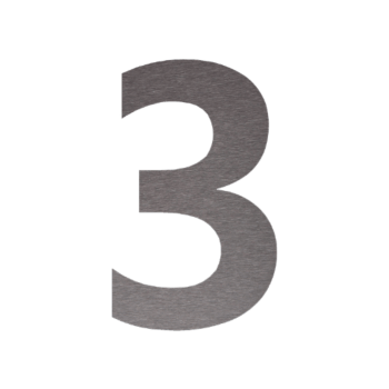 Numéro de maison en inox 3 - 48,8 x 80 cm - Brossé