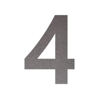 Numéro de maison en inox 4 - 62,2 x 80 cm - Brossé