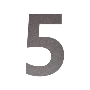 Numéro de maison en inox 5 - 48,7 x 80 cm - Brossé