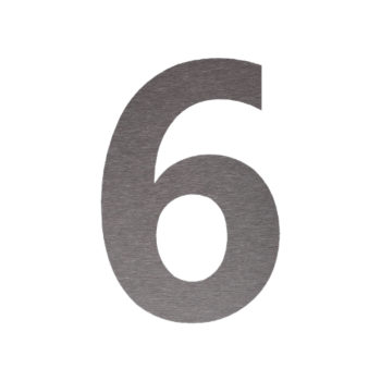 Numéro de maison en inox 6 - 53,7 x 80 cm - Brossé