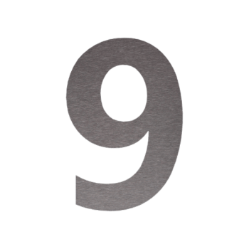 Numéro de maison en inox 9 - 10 x 15 cm - Brossé