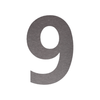 Numéro de maison en inox 9 - 53,8 x 80 cm - Brossé