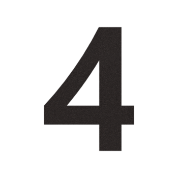 Numéro de maison en inox 4 - 38,9 x 50 cm - RAL9005 fine structure (noir)