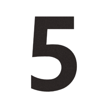 Numéro de maison en inox 5 - 18,3 x 30 cm - RAL9005 fine structure (noir)