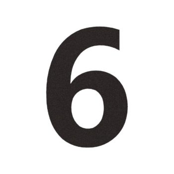 Numéro de maison en inox 6 - 33,6 x 50 cm - RAL9005 fine structure (noir)