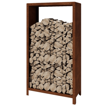 Range-bûches en acier Corten - Indiana - 100 x 40 x 180 cm