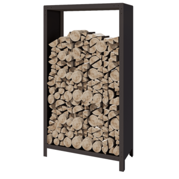 Range-bûches en acier - Indiana - 100 x 40 x 180 cm - RAL7016 mat (gris anthracite)