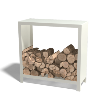 Range-bûches en acier - Indiana - 100 x 40 x 100 cm - RAL9005 mat (noir)