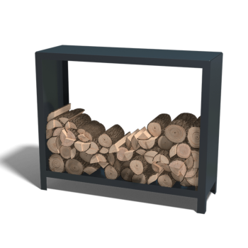 Range-bûches en acier - Indiana - 120 x 40 x 100 cm - RAL9005 mat (noir)