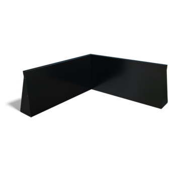 Mur de soutènement en acier - Angle intérieur - 100 x 100 x 50 cm - RAL9005 mat (noir)