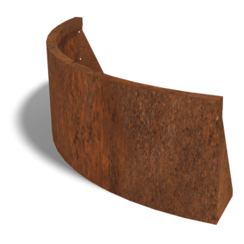 Mur de soutènement en acier corten angle extérieur 100 x 100 cm (hauteur 40 cm)