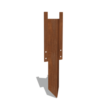 Piquet de terre en acier corten moyen 22 - 25 cm