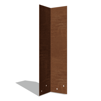Plaque d'accouplement en acier corten 90º haut XL 45 cm